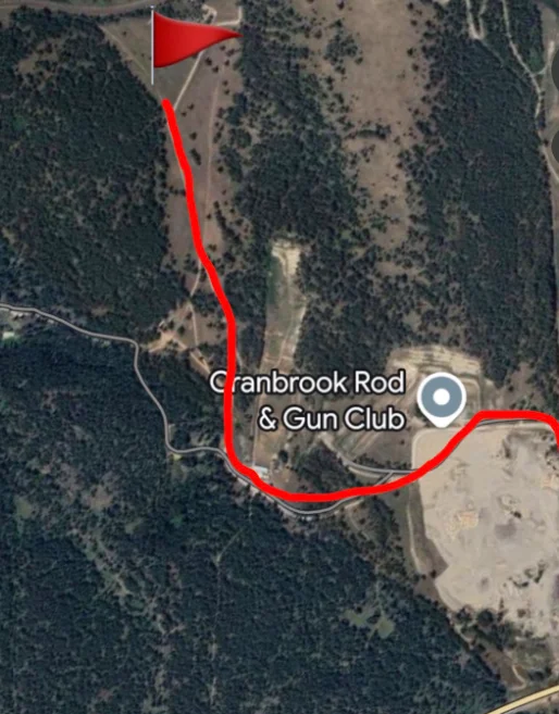 Route detail map through the gravel pit to Spur Valley Horses